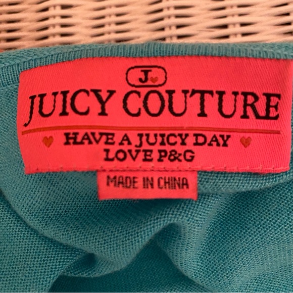 NWT Juicy Couture💥 - Silk & Cashmere Turquoise Cardigan with Hood - Size XL - Picture 9 of 16